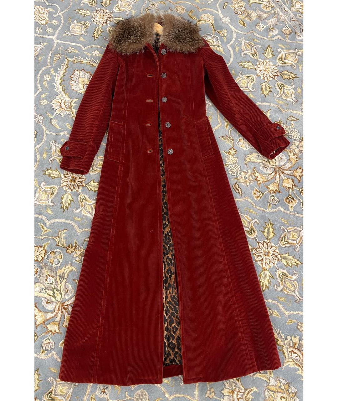 DOLCE&GABBANA Бордовое хлопковое пальто, фото 2