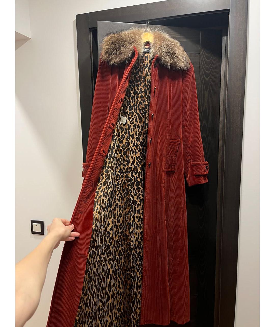 DOLCE&GABBANA Бордовое хлопковое пальто, фото 5