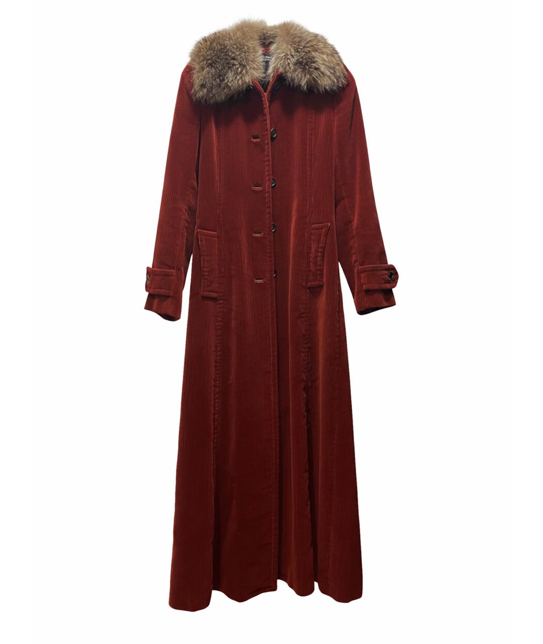 DOLCE&GABBANA Бордовое хлопковое пальто, фото 1