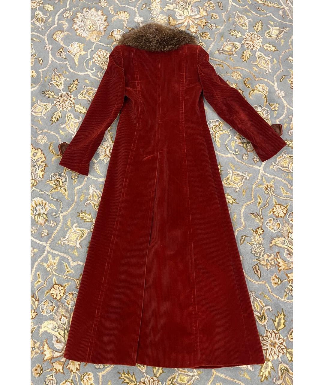DOLCE&GABBANA Бордовое хлопковое пальто, фото 3