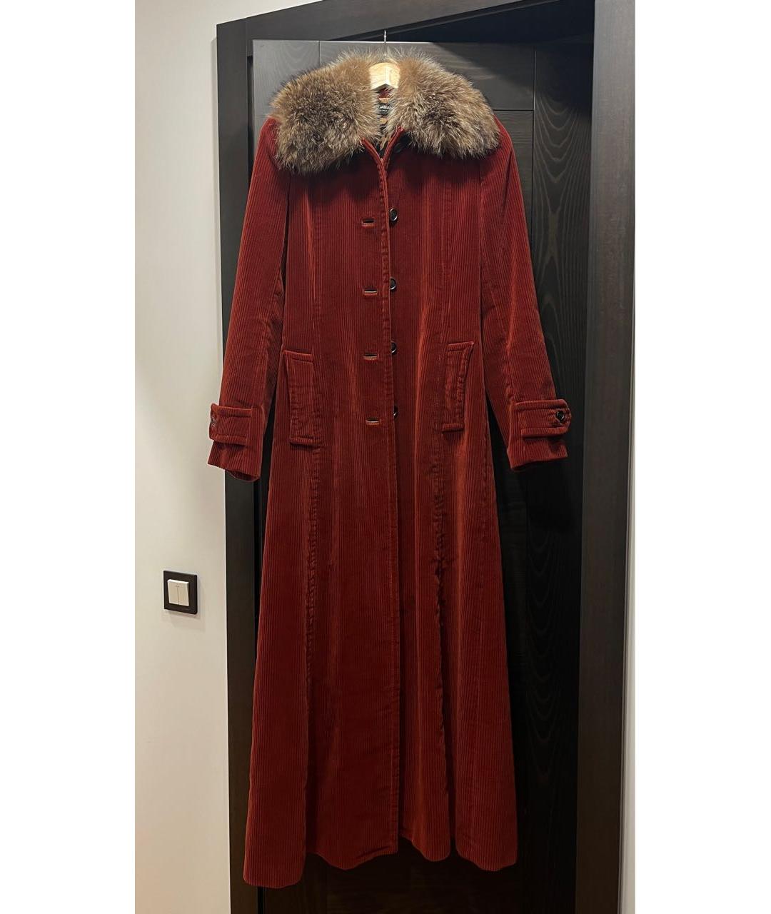 DOLCE&GABBANA Бордовое хлопковое пальто, фото 6