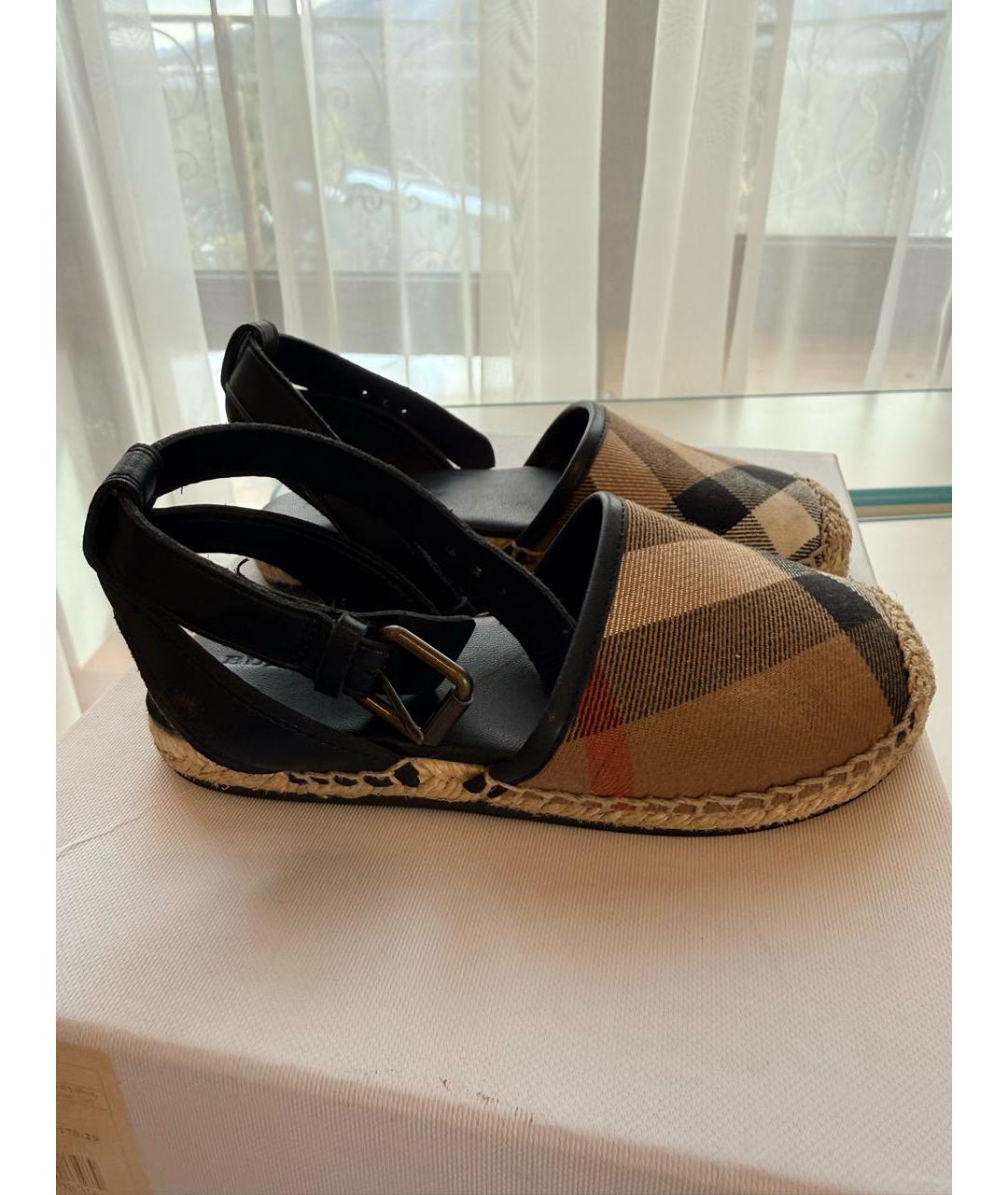 BURBERRY KIDS Мульти текстильные сандалии и шлепанцы, фото 7