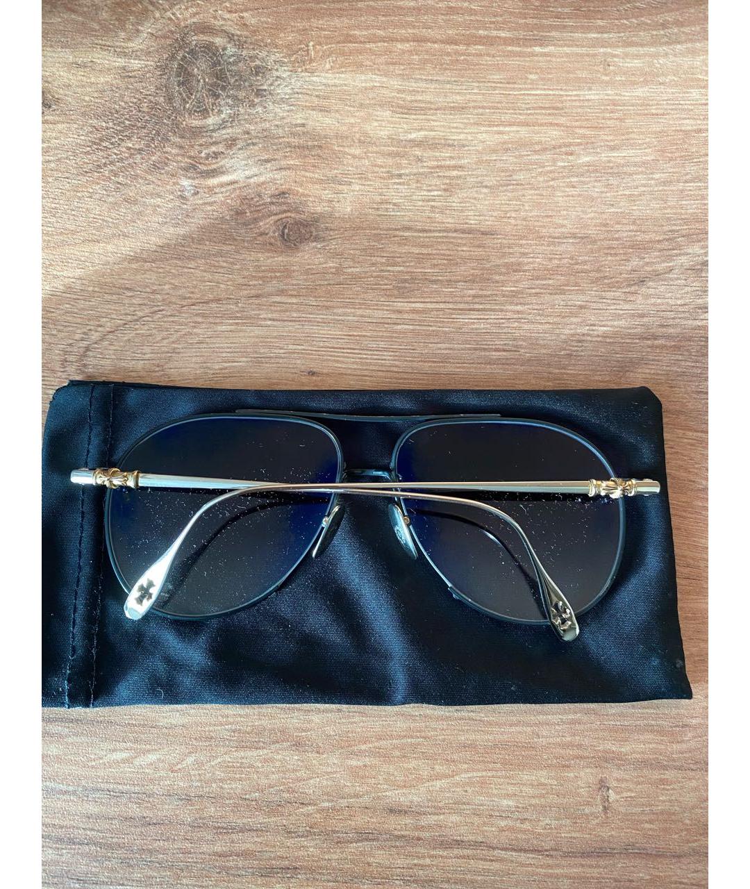 CHROME HEARTS Черные металлические солнцезащитные очки, фото 4