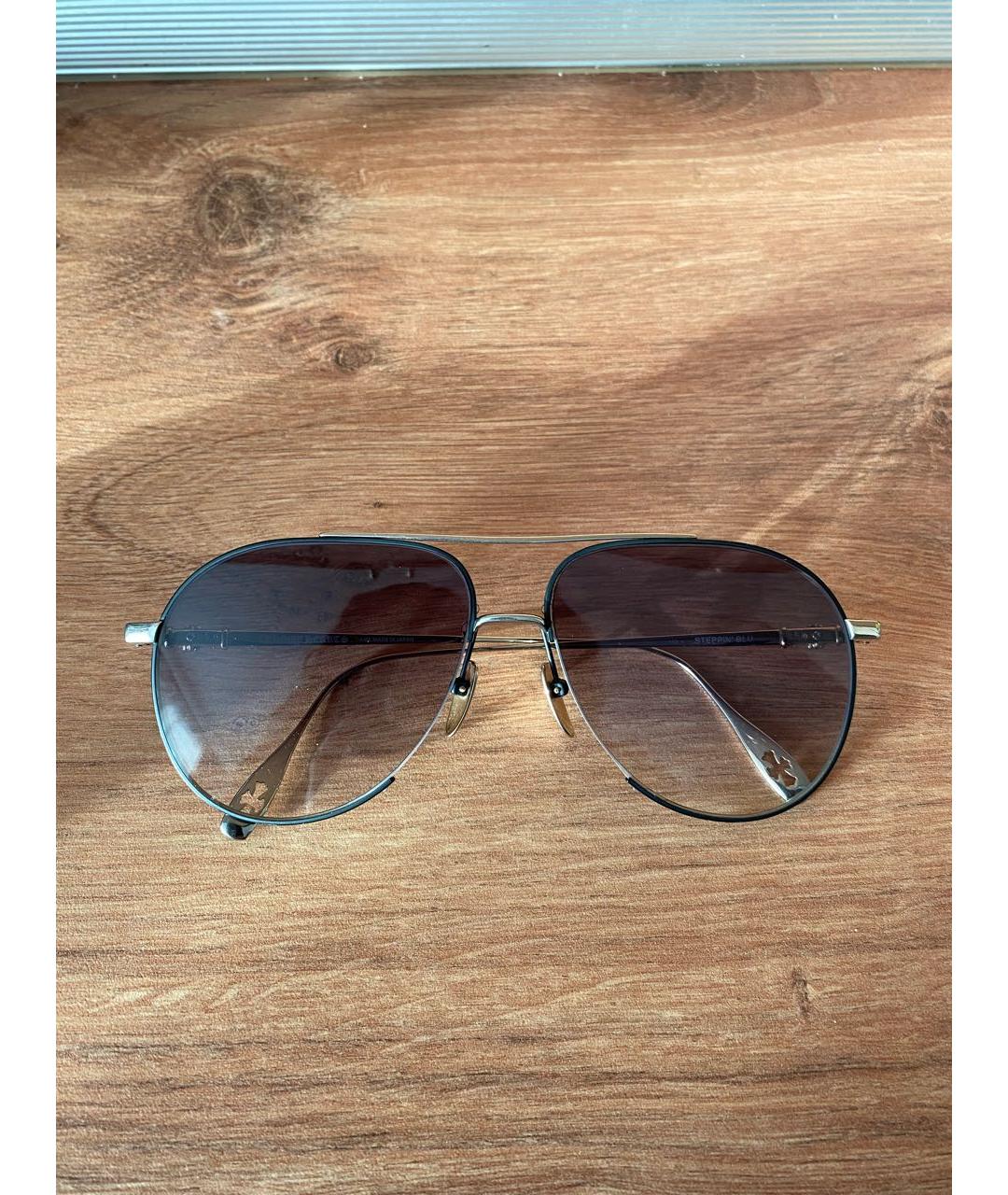 CHROME HEARTS Черные металлические солнцезащитные очки, фото 6