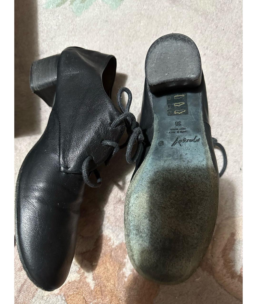 MARSELL Черные кожаные брогги и оксфорды, фото 3