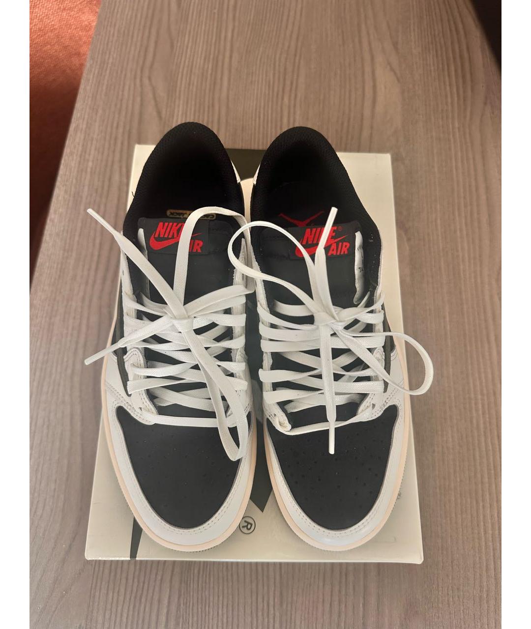 JORDAN Черные кожаные кеды, фото 2