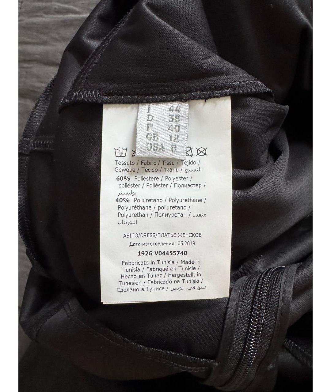 PHILOSOPHY DI LORENZO SERAFINI Черное полиэстеровое повседневное платье, фото 5