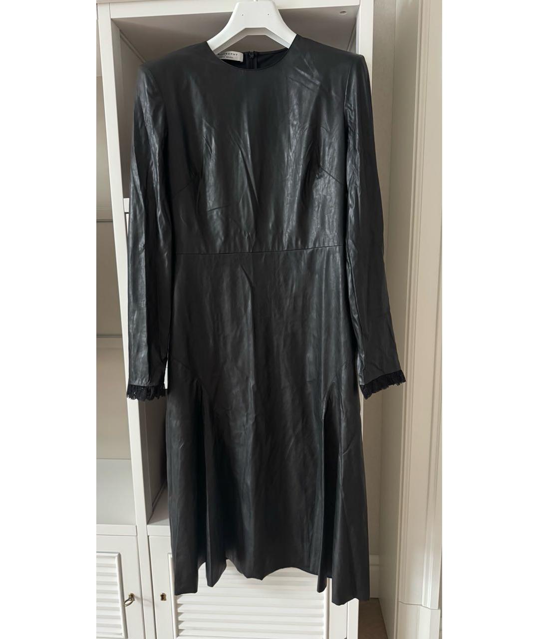 PHILOSOPHY DI LORENZO SERAFINI Черное полиэстеровое повседневное платье, фото 7