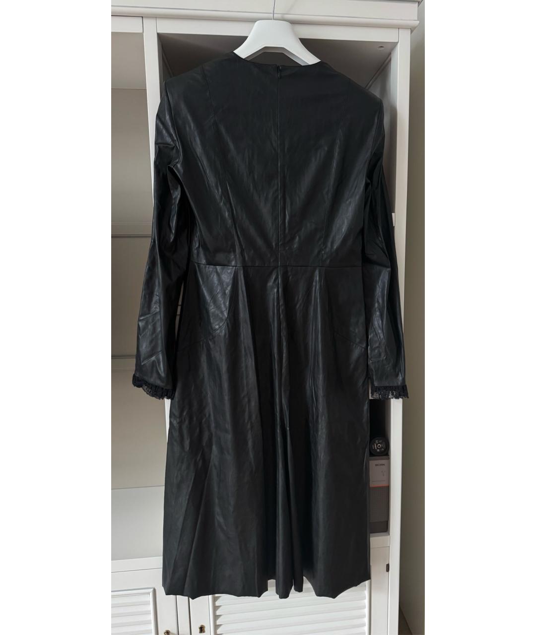 PHILOSOPHY DI LORENZO SERAFINI Черное полиэстеровое повседневное платье, фото 2