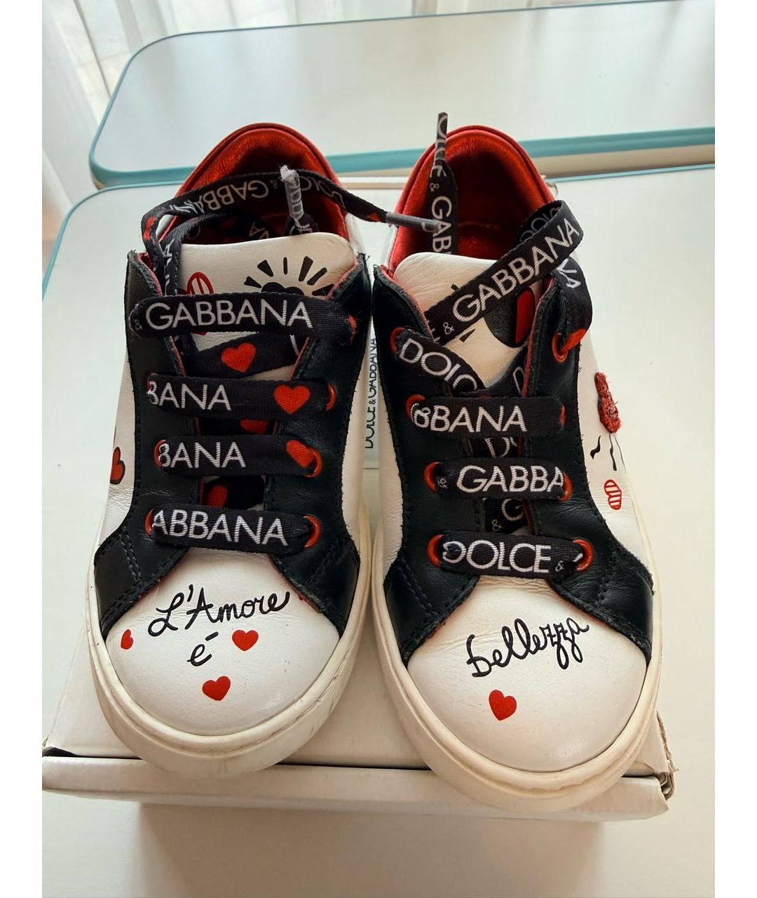 DOLCE & GABBANA KIDS Мульти кожаные кеды, фото 2