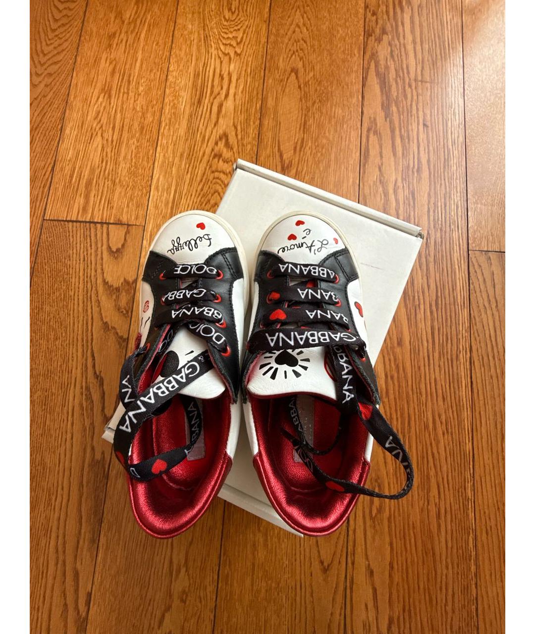 DOLCE & GABBANA KIDS Мульти кожаные кеды, фото 3