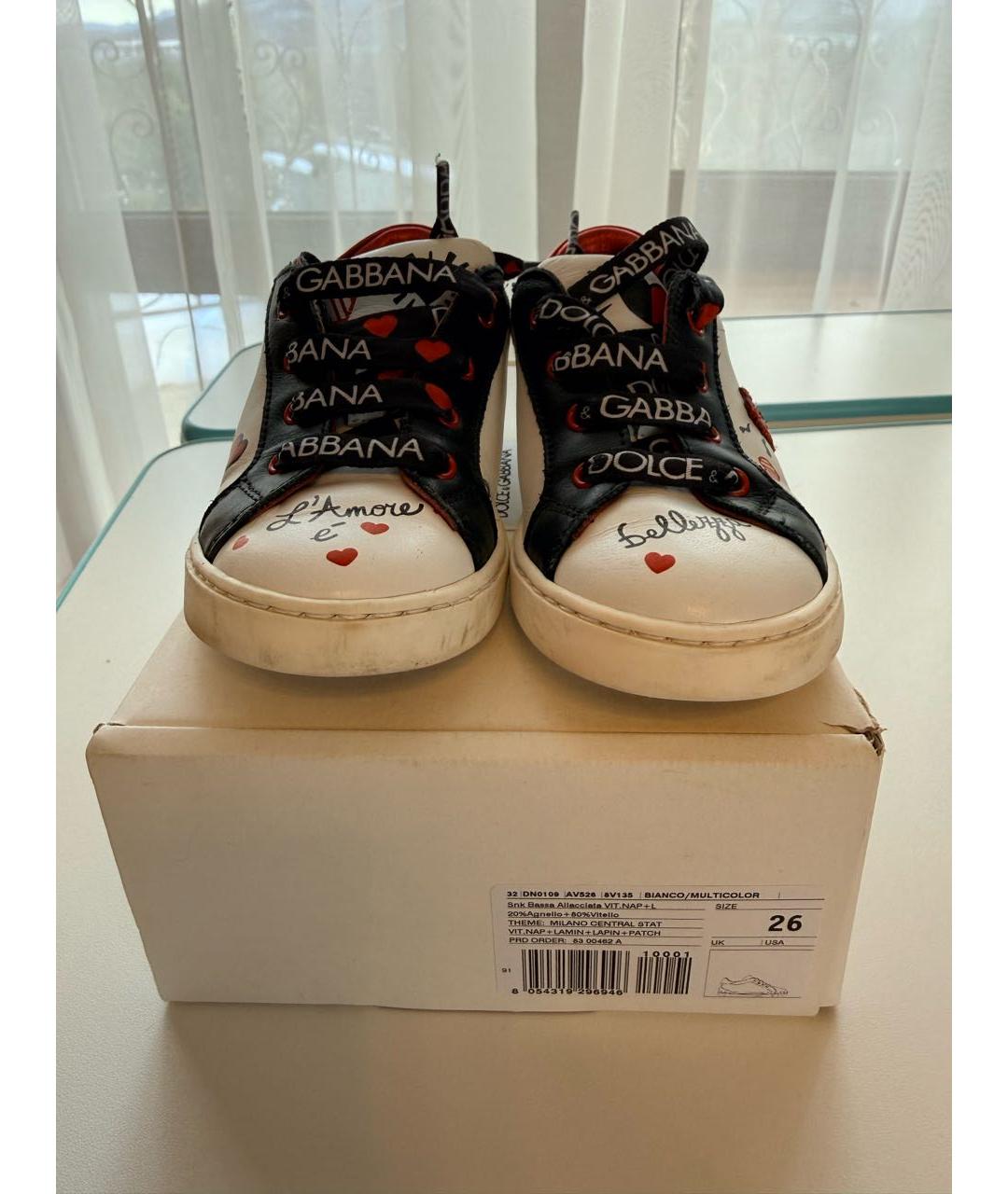 DOLCE & GABBANA KIDS Мульти кожаные кеды, фото 5