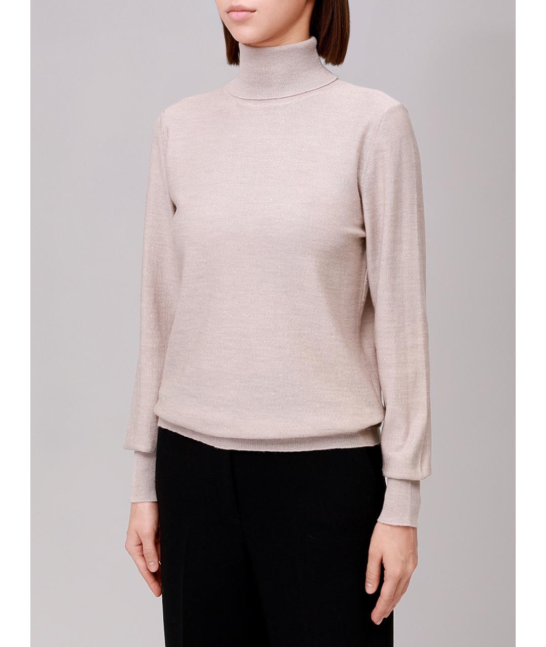 PANICALE Бежевая шерстяная водолазка, фото 2