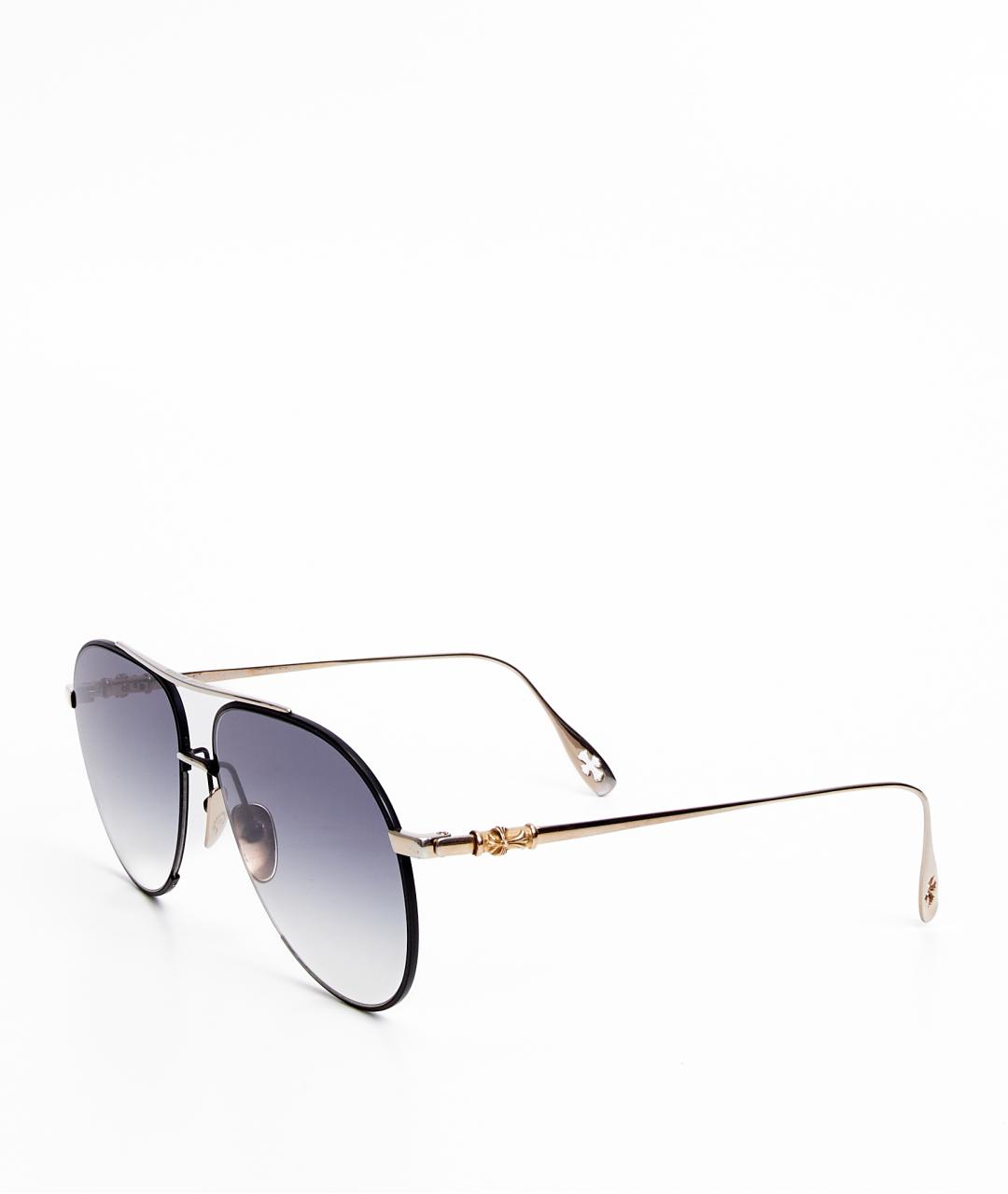 CHROME HEARTS Темно-синие металлические солнцезащитные очки, фото 3