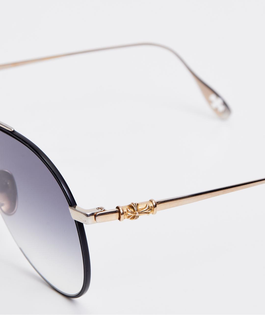 CHROME HEARTS Темно-синие металлические солнцезащитные очки, фото 4