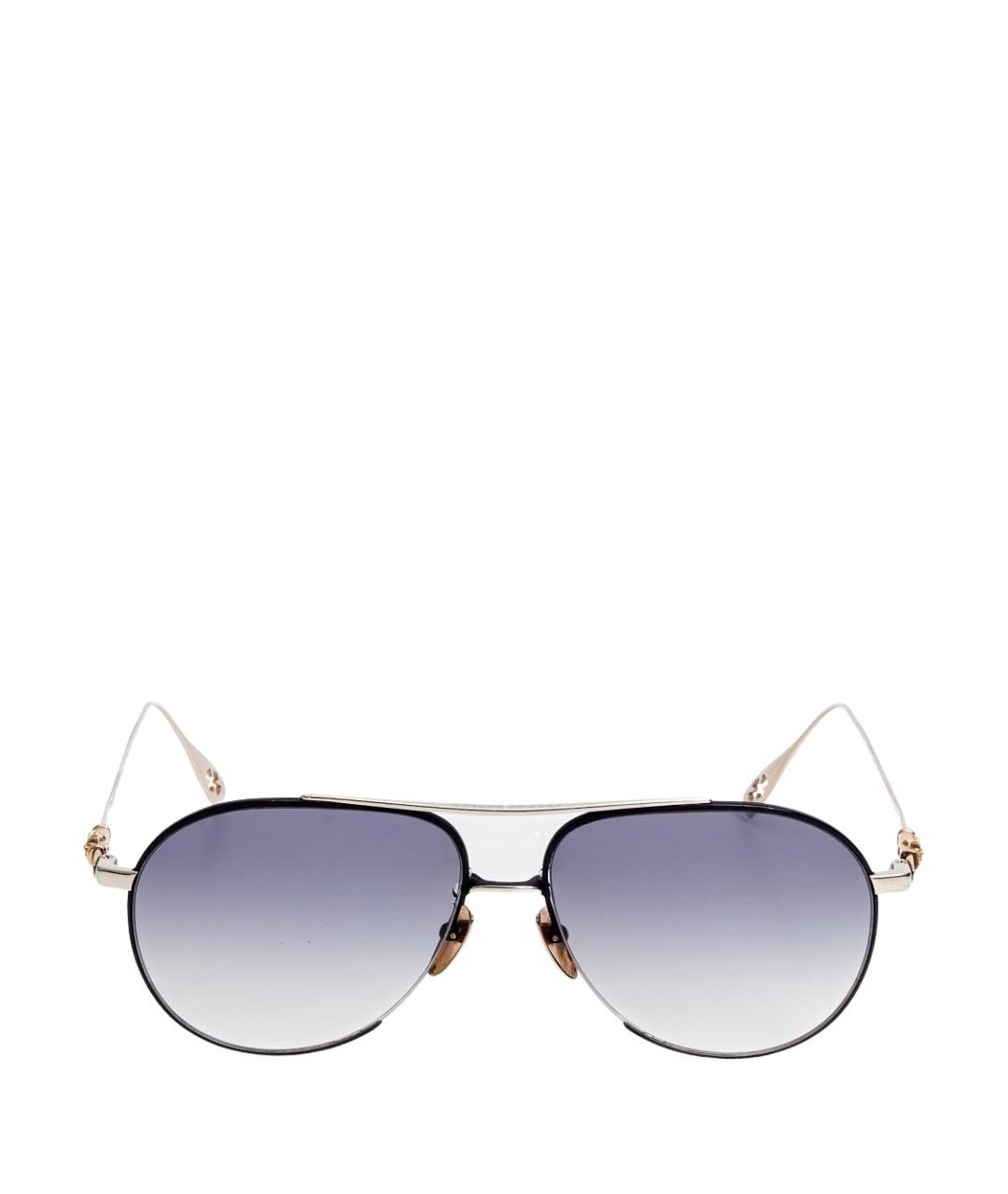 CHROME HEARTS Темно-синие металлические солнцезащитные очки, фото 1