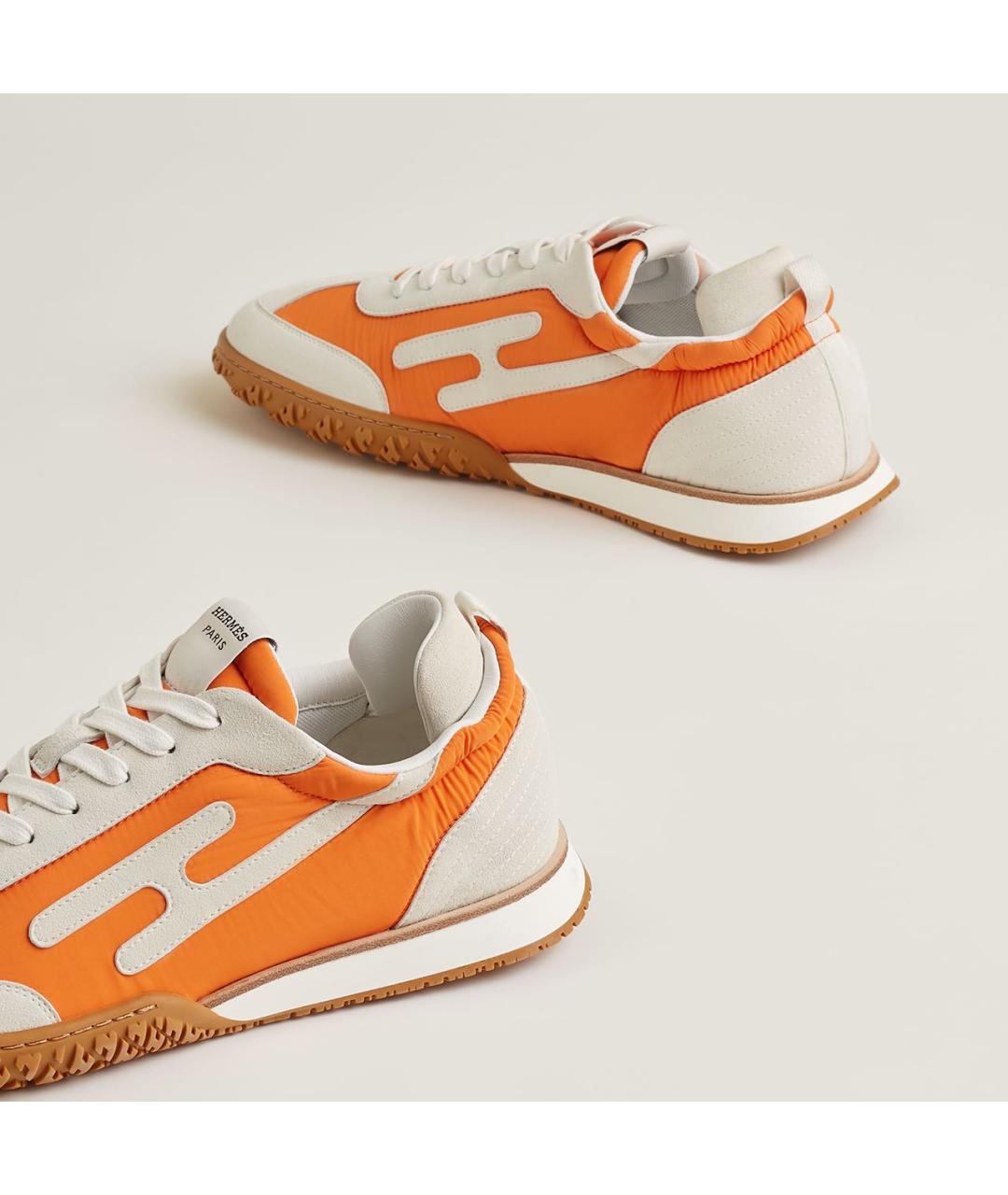 HERMES Оранжевое низкие кроссовки / кеды, фото 5