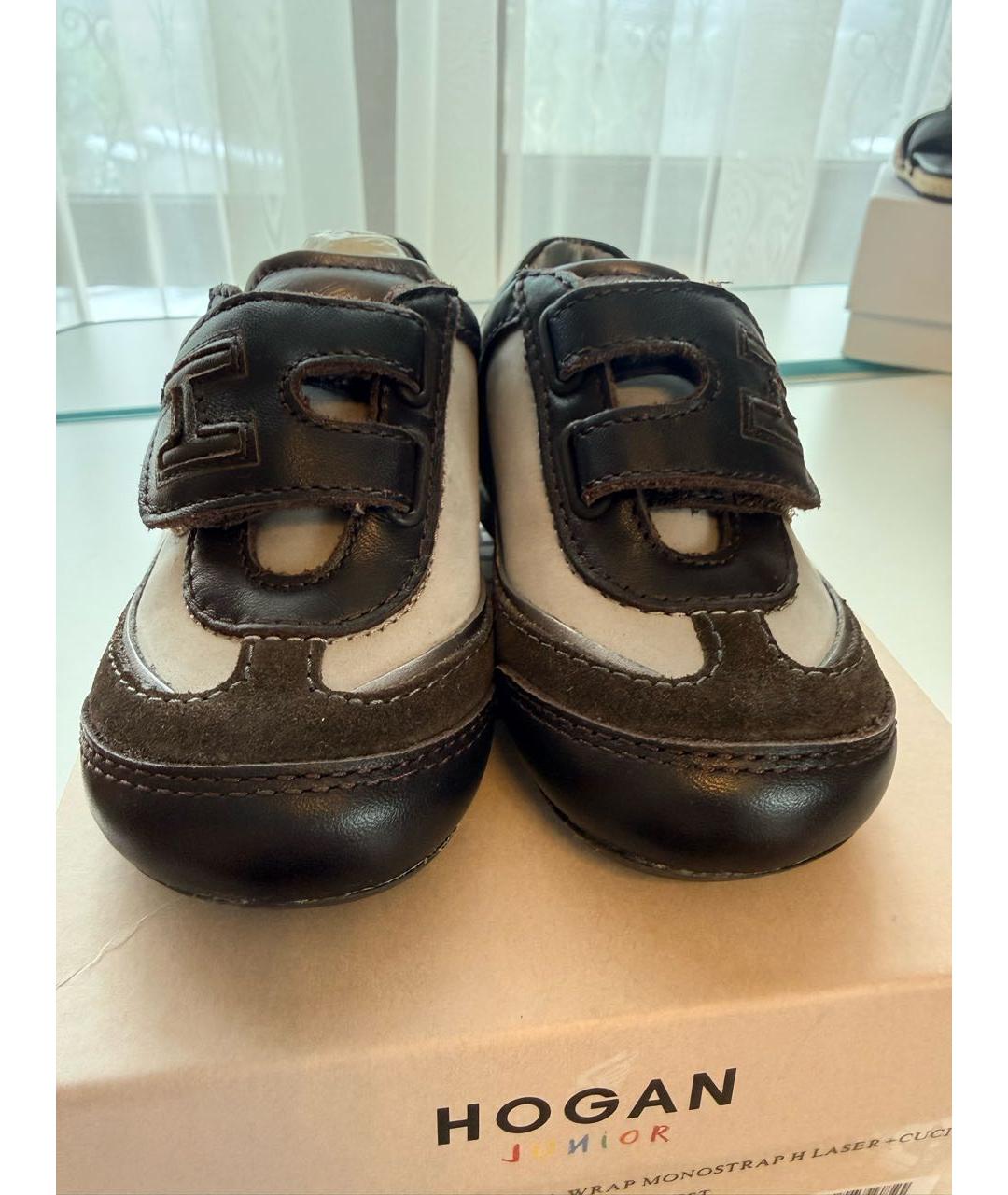 HOGAN KIDS Коричневые кожаные ботинки, фото 8
