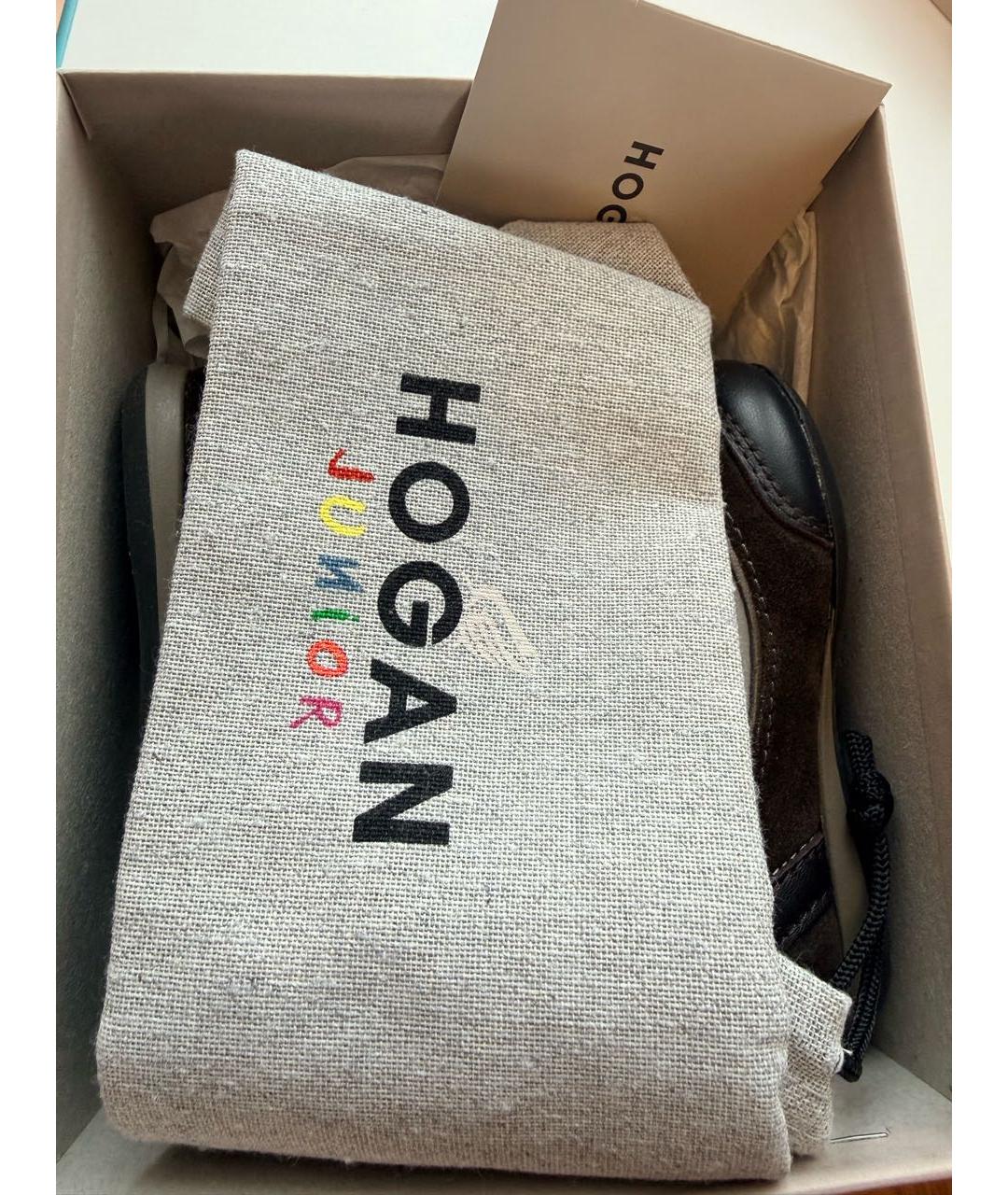 HOGAN KIDS Коричневые кожаные ботинки, фото 5