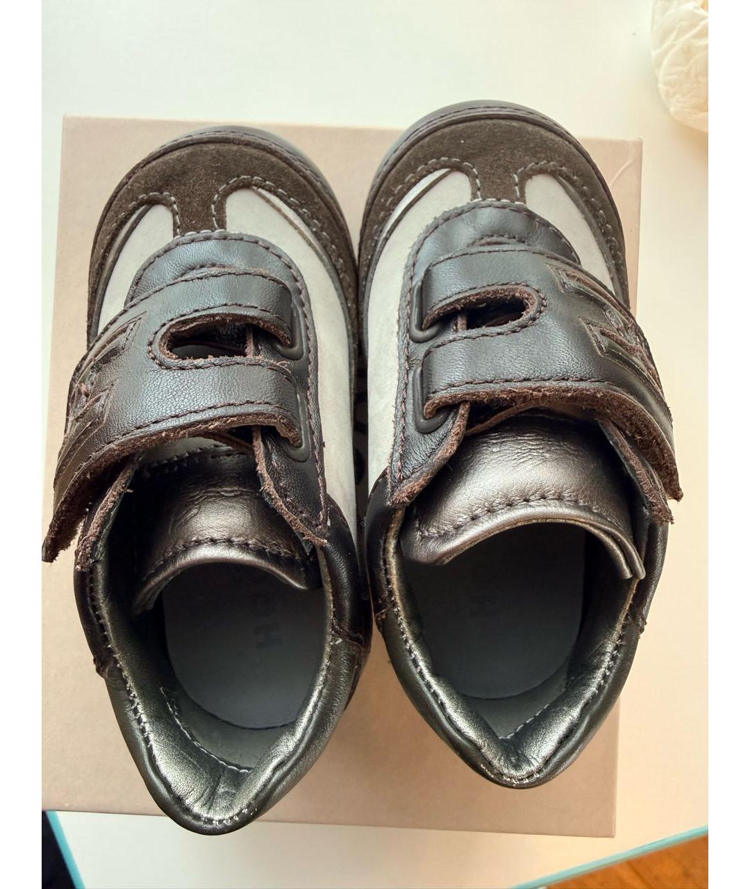 HOGAN KIDS Коричневые кожаные ботинки, фото 3