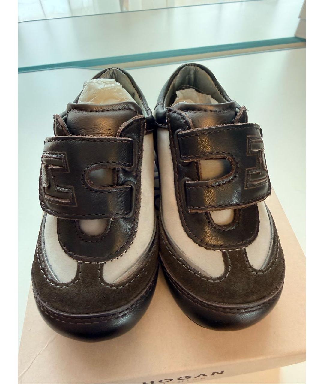 HOGAN KIDS Коричневые кожаные ботинки, фото 2