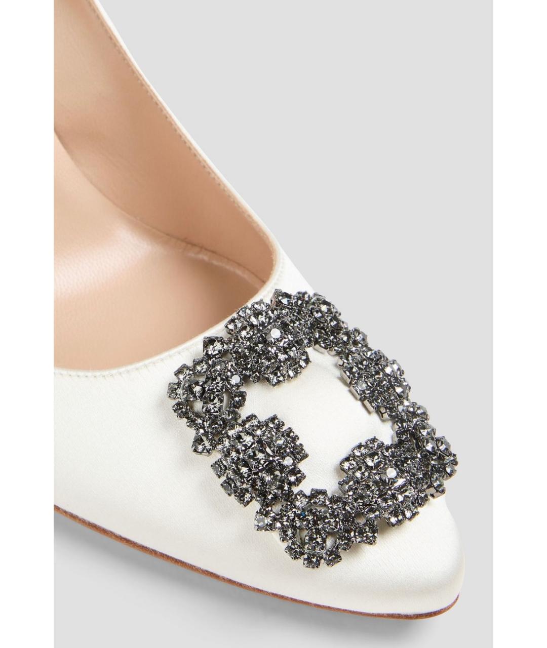 MANOLO BLAHNIK Белые текстильные туфли, фото 4