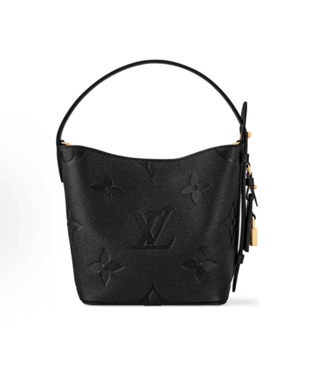 LOUIS VUITTON Черная кожаная сумка с короткими ручками, фото 3