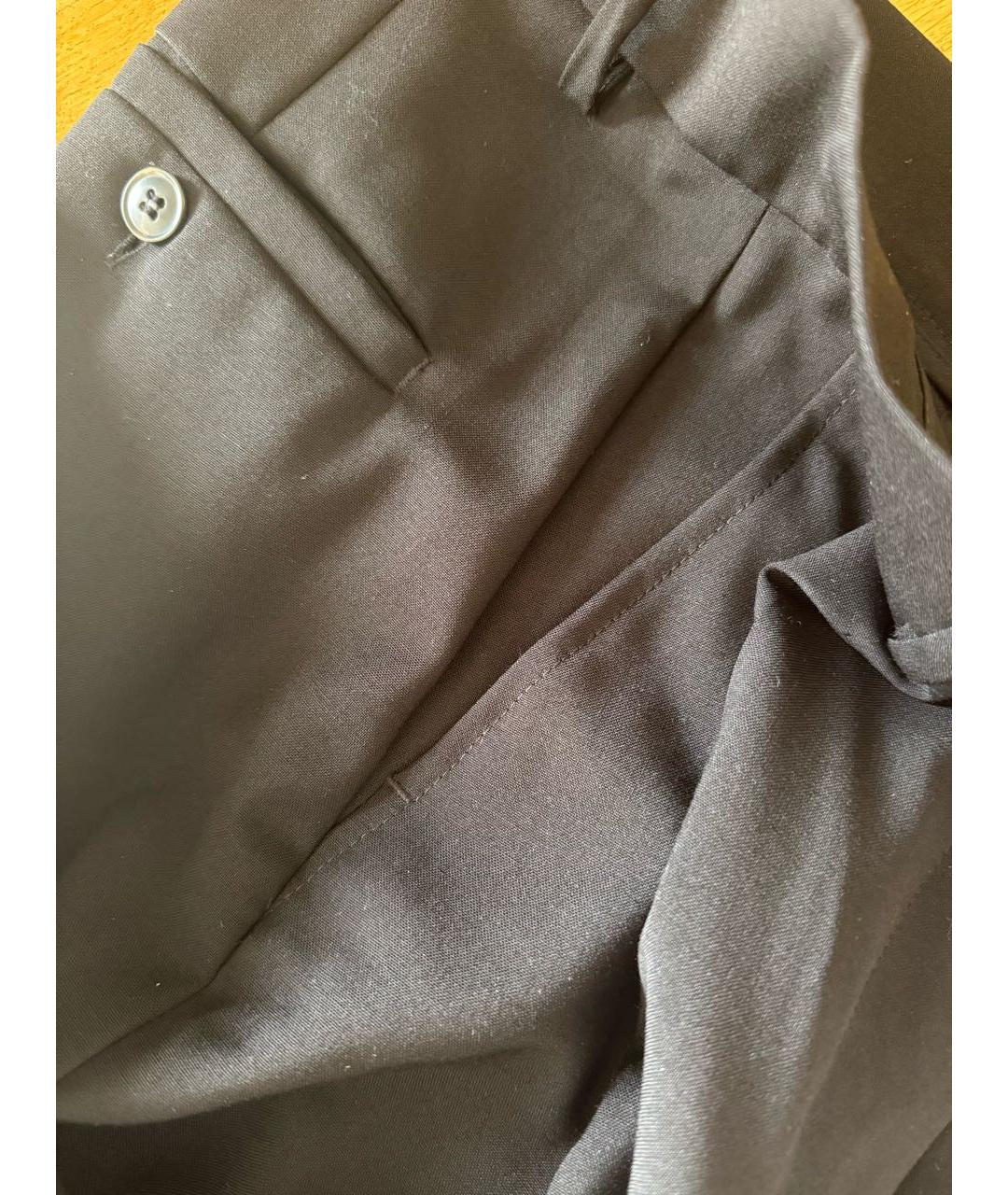 WEEKEND MAX MARA Черные шерстяные прямые брюки, фото 4