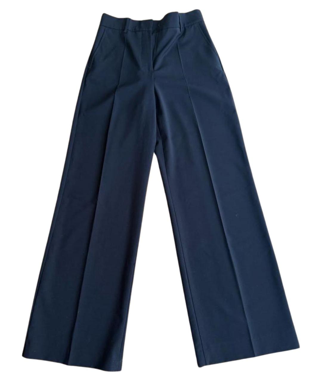 WEEKEND MAX MARA Черные шерстяные прямые брюки, фото 1