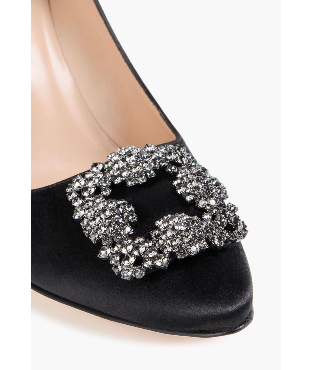 MANOLO BLAHNIK Черные текстильные туфли, фото 4