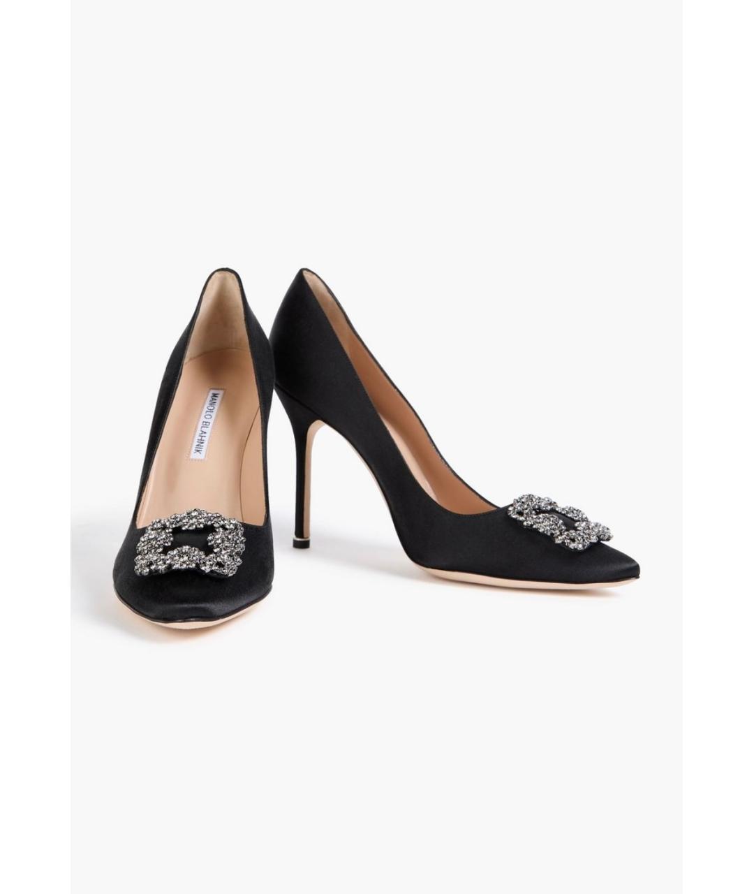 MANOLO BLAHNIK Черные текстильные туфли, фото 2