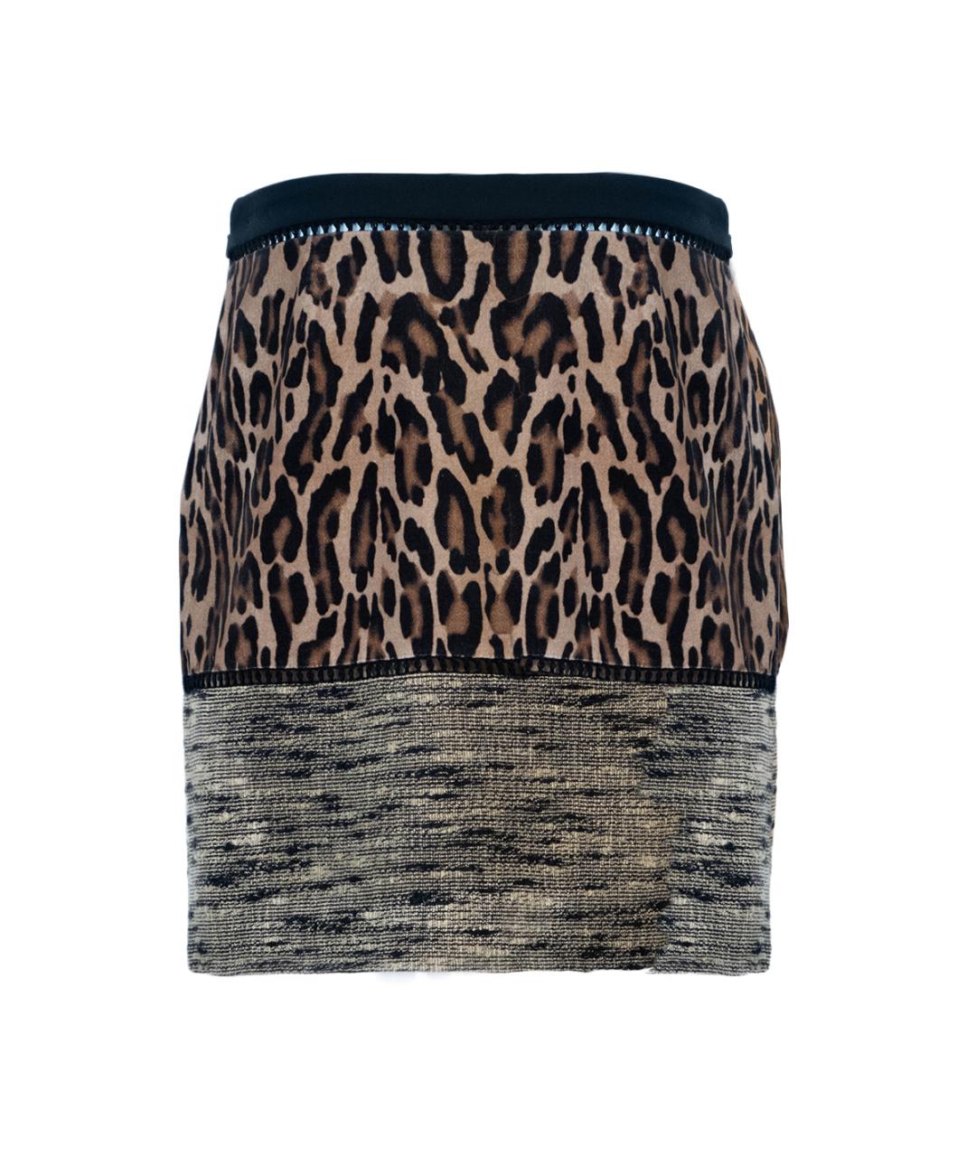 ALBERTA FERRETTI Коричневая юбка мини, фото 2