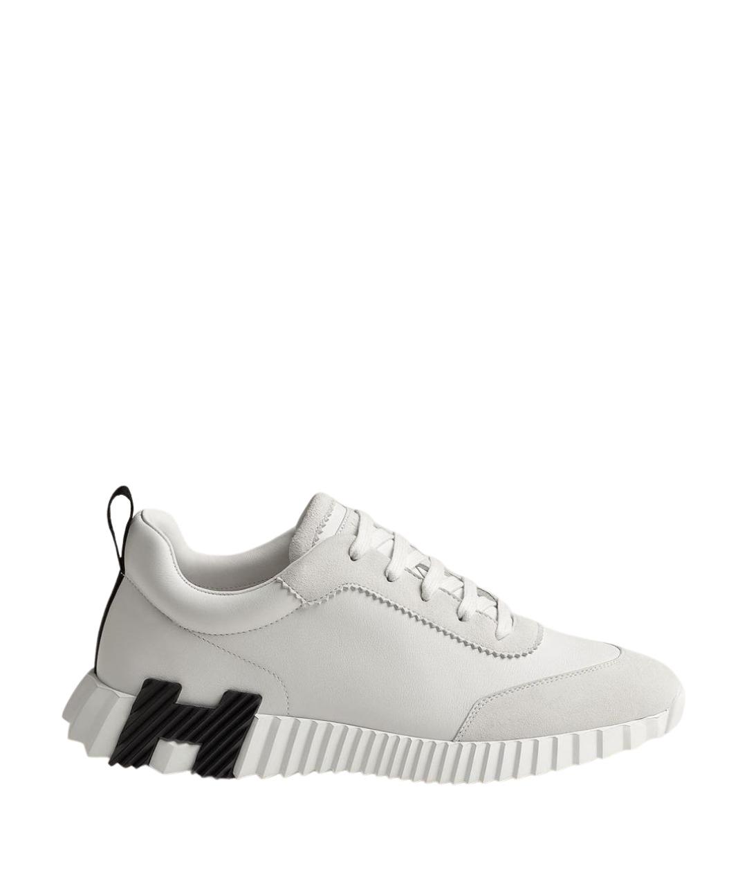 HERMES Белые кожаные низкие кроссовки / кеды, фото 1