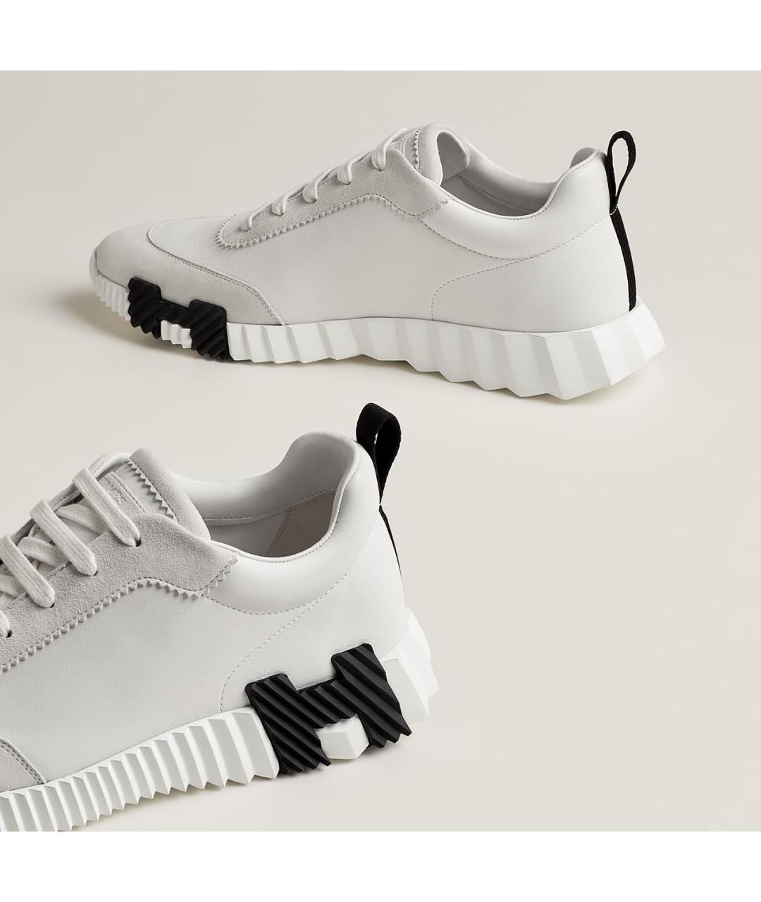 HERMES Белые кожаные низкие кроссовки / кеды, фото 4