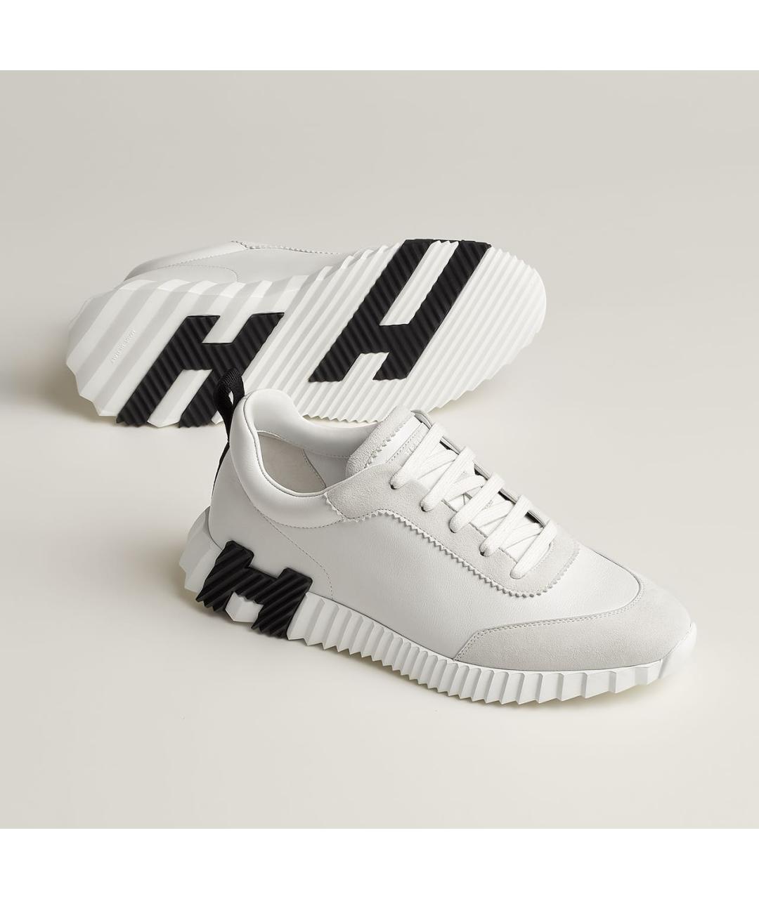 HERMES Белые кожаные низкие кроссовки / кеды, фото 2