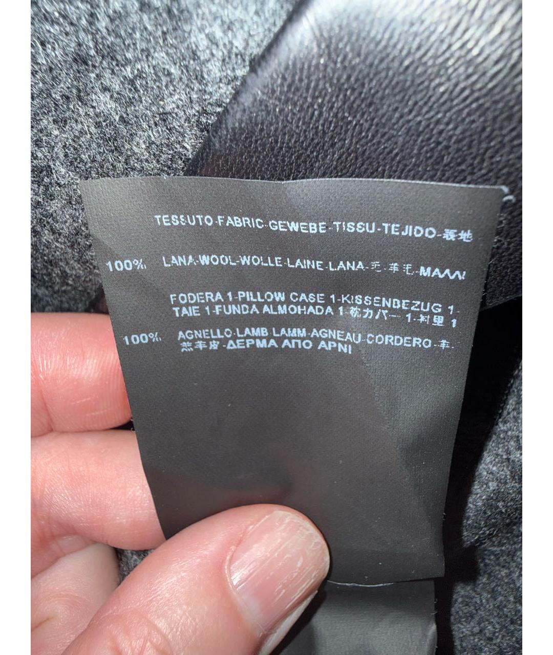 SAINT LAURENT Серая шерстяная юбка мини, фото 4