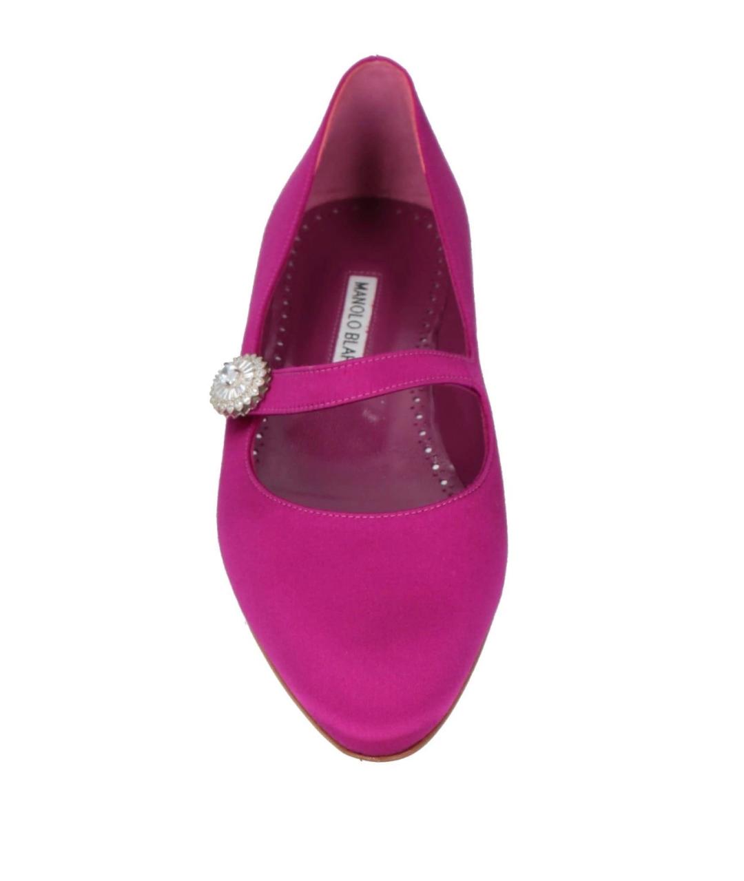 MANOLO BLAHNIK Фуксия текстильные балетки, фото 3