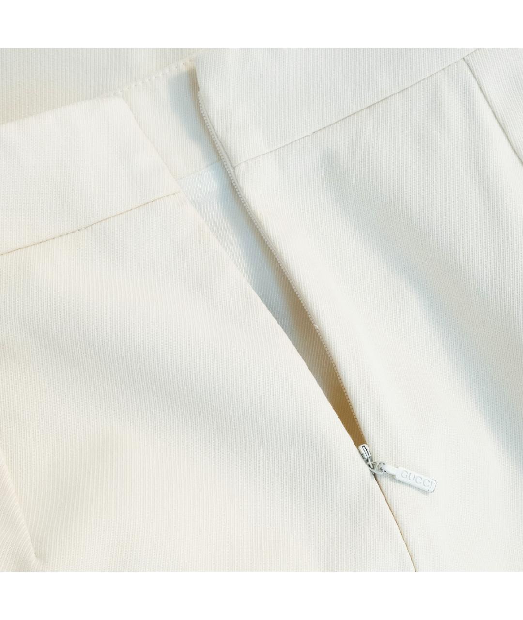 GUCCI Белая хлопковая юбка миди, фото 5