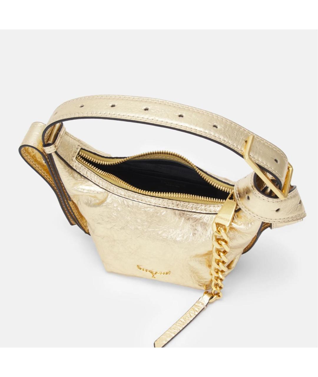 ZADIG & VOLTAIRE Золотая кожаная сумка через плечо, фото 3