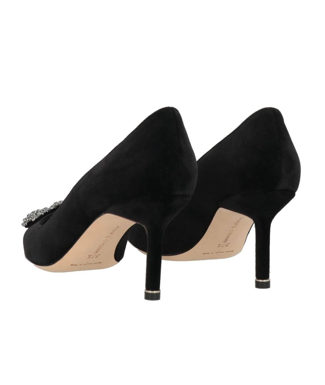 MANOLO BLAHNIK Черные текстильные туфли, фото 4