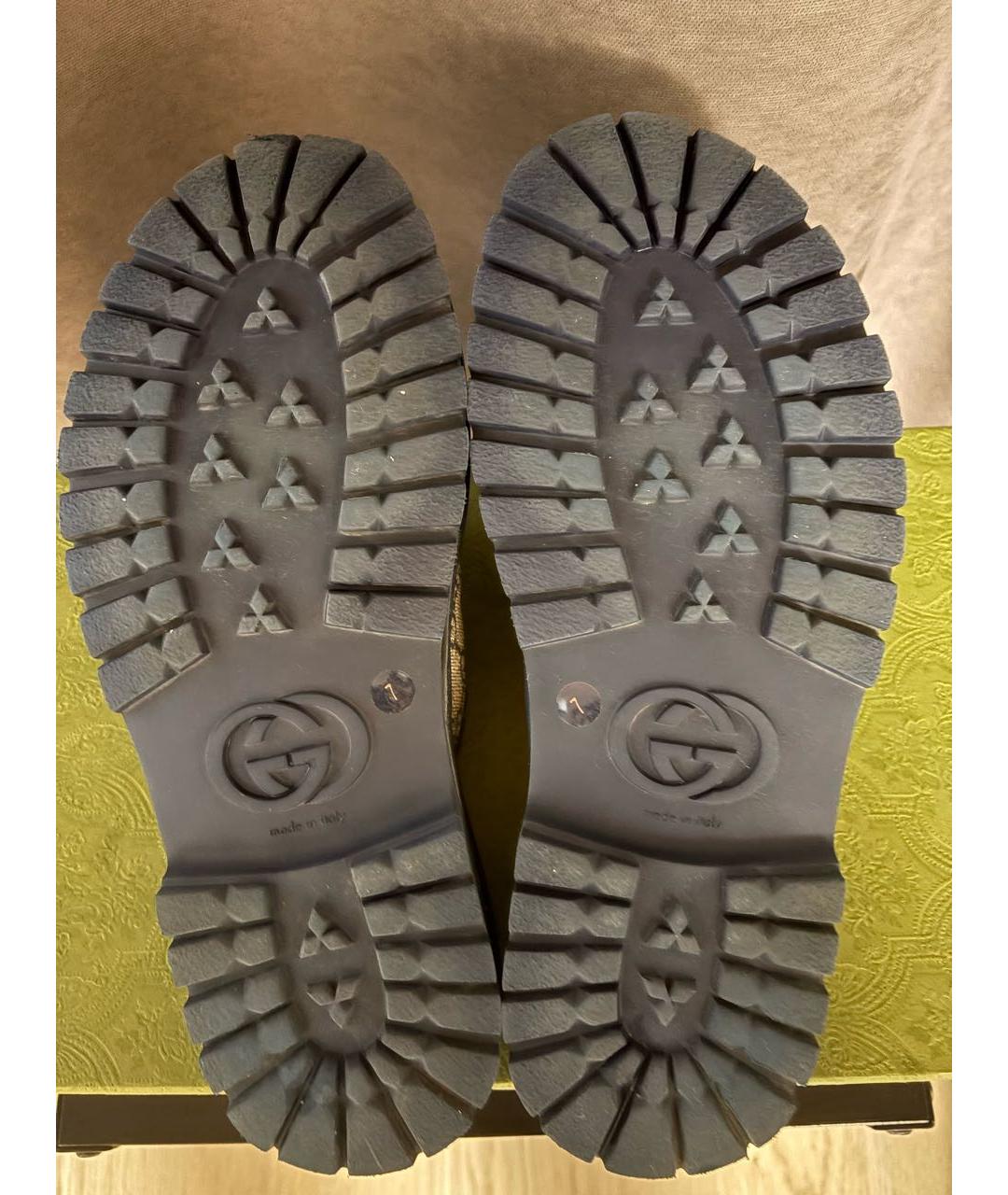 GUCCI Бежевые текстильные сабо, фото 4