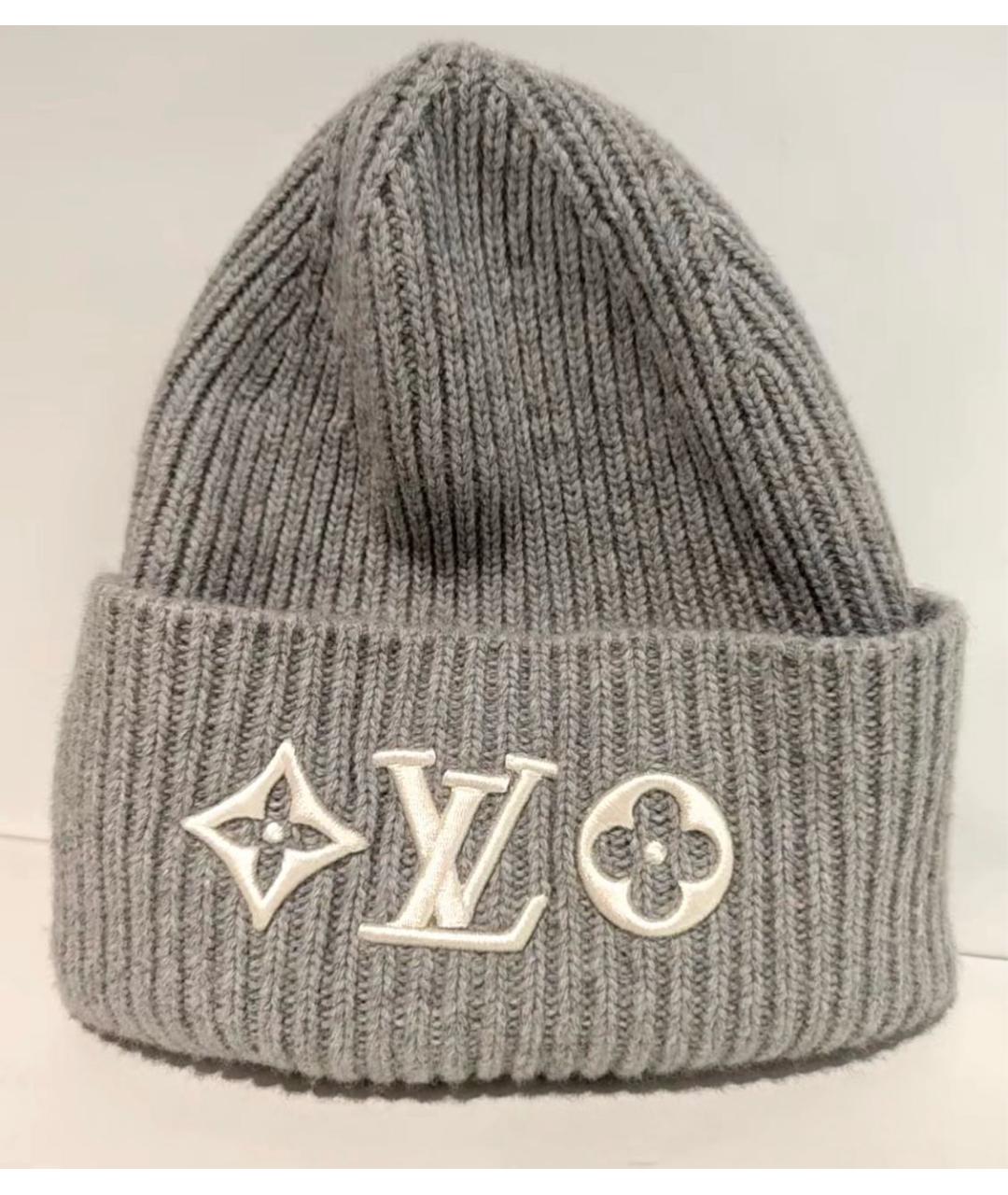 LOUIS VUITTON Серая шерстяная шапка, фото 4