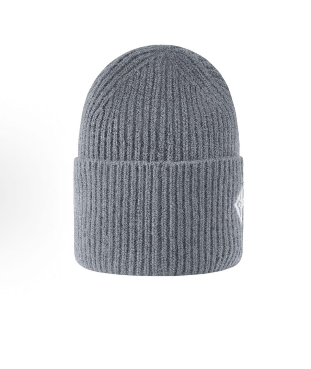 LOUIS VUITTON Серая шерстяная шапка, фото 3