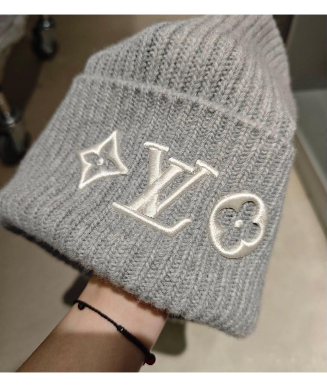 LOUIS VUITTON Серая шерстяная шапка, фото 5