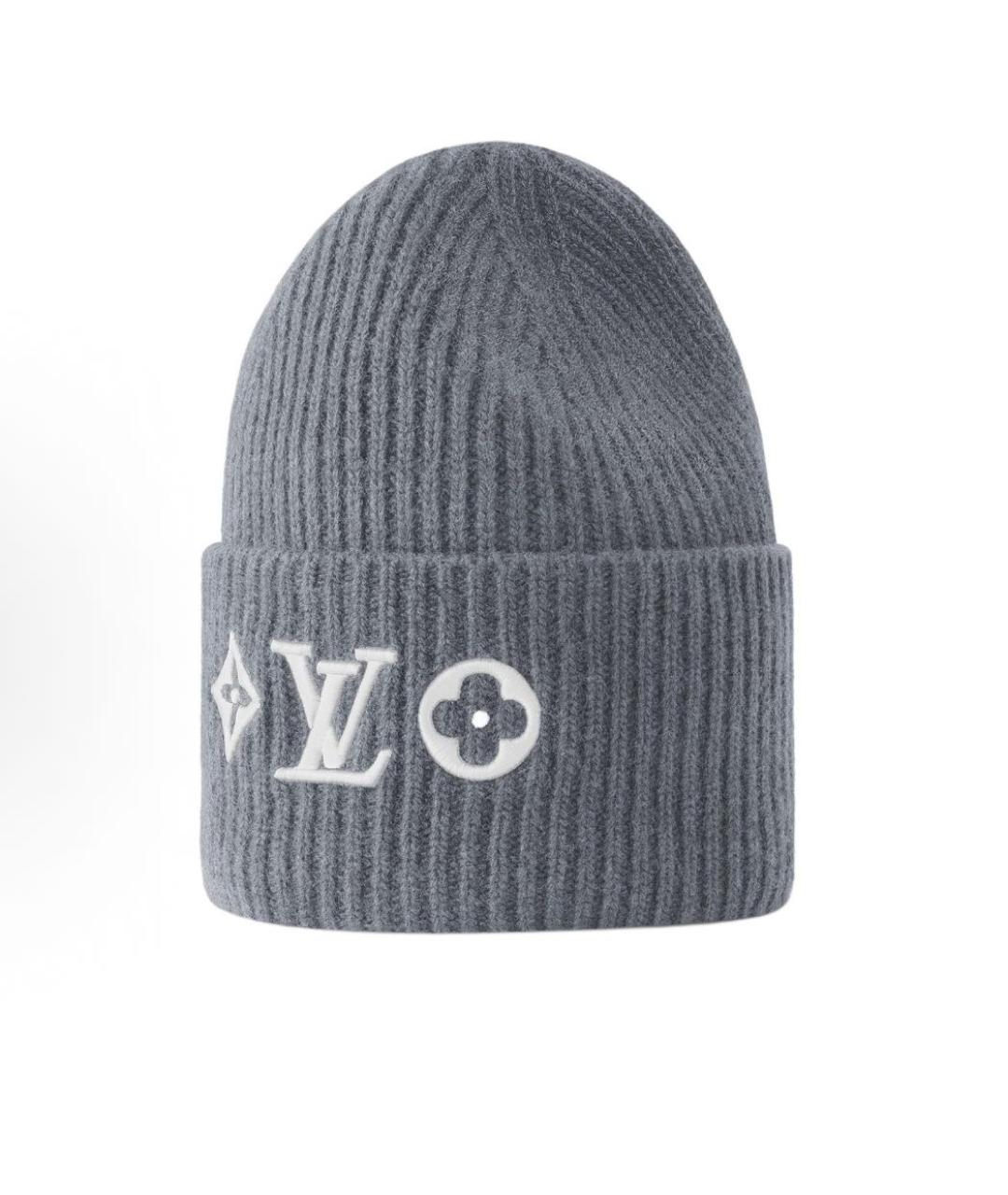 LOUIS VUITTON Серая шерстяная шапка, фото 2