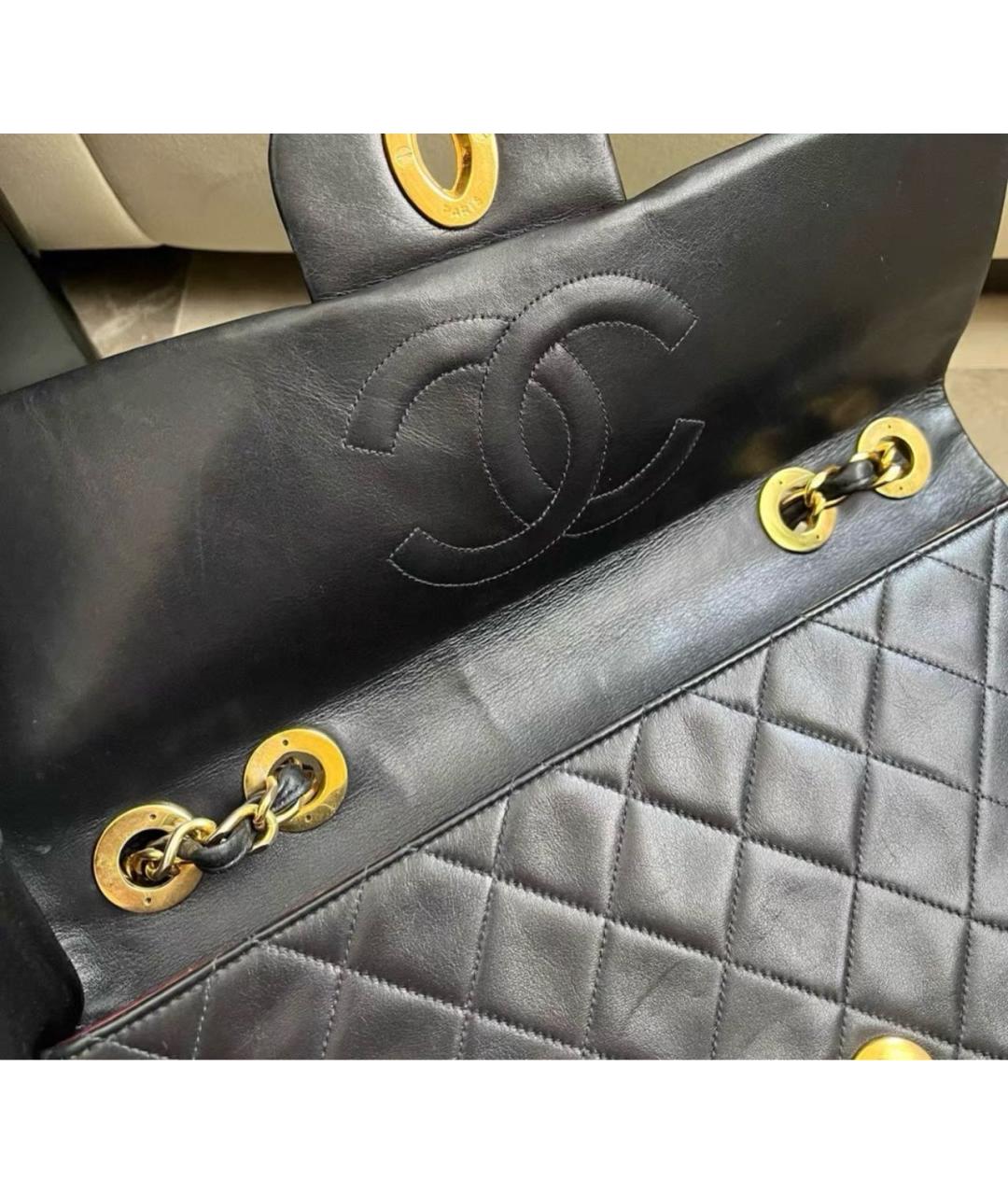 CHANEL Черная кожаная сумка через плечо, фото 8