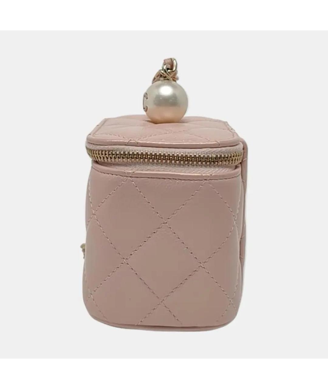 CHANEL Розовая кожаная сумка с короткими ручками, фото 2