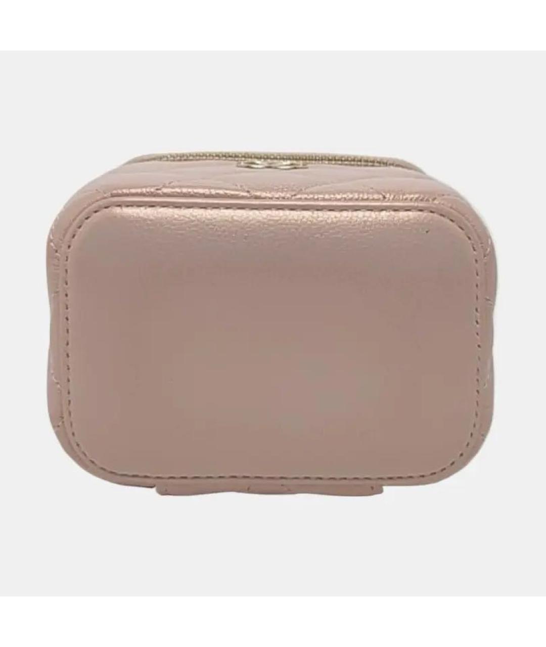 CHANEL Розовая кожаная сумка с короткими ручками, фото 5