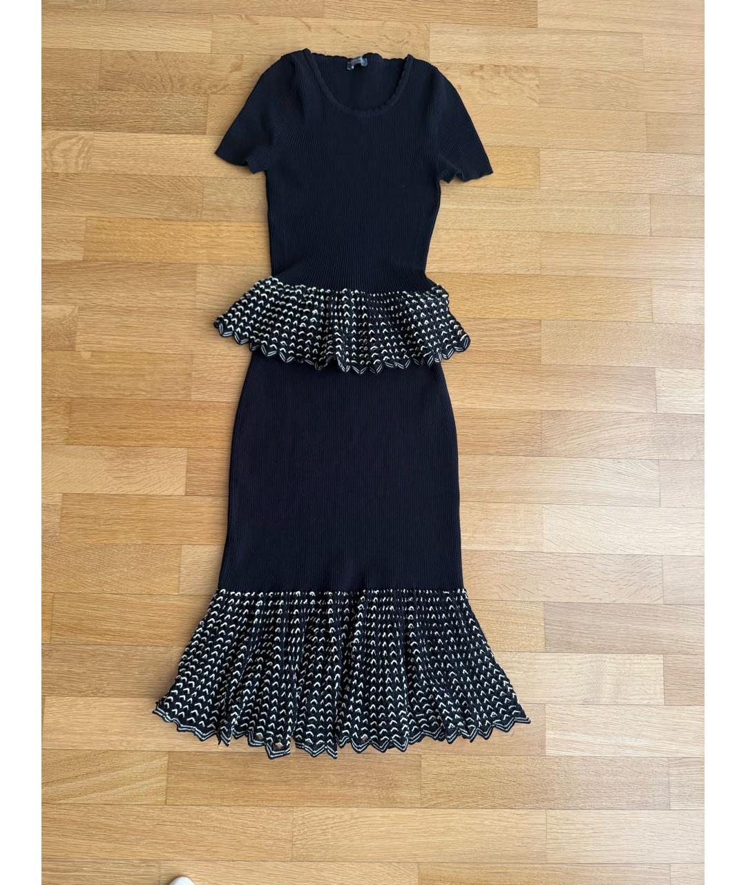 ALEXANDER MCQUEEN Черный хлопковый костюм с юбками, фото 7