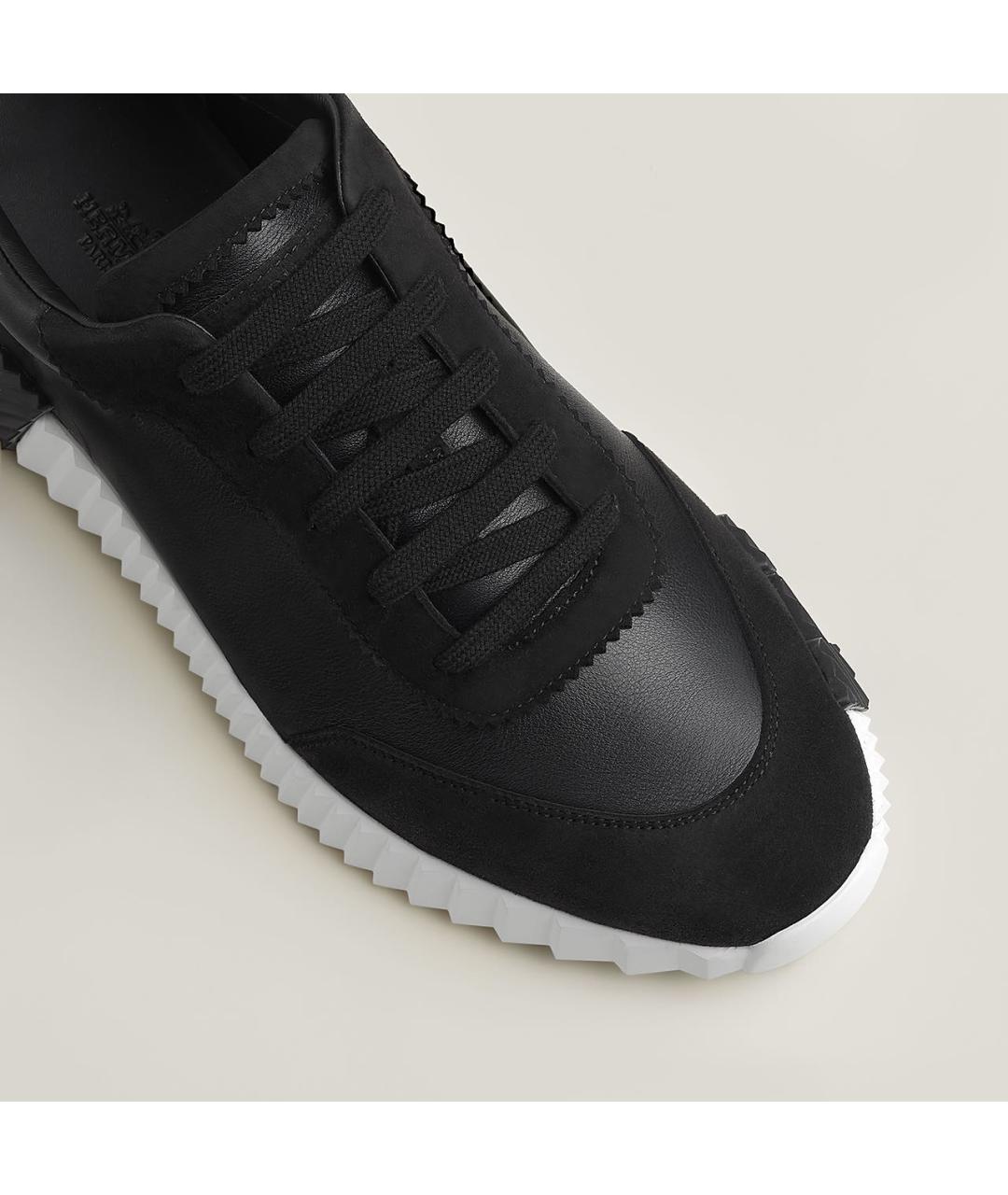 HERMES Черные кожаные низкие кроссовки / кеды, фото 5